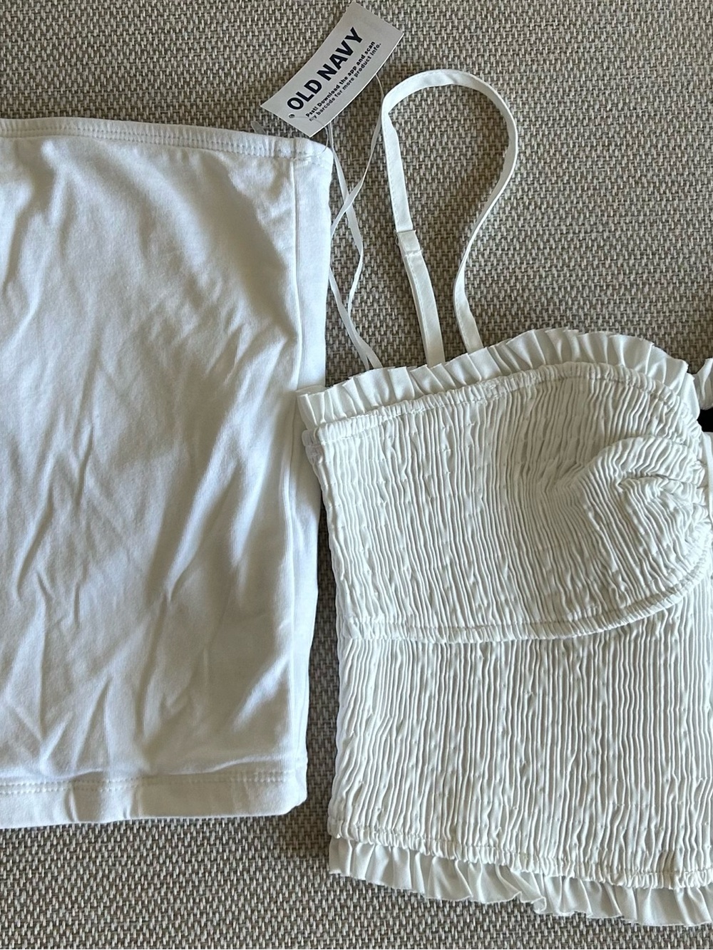 Vici White Smocked Bustier Top and Old Navy Tube Top
